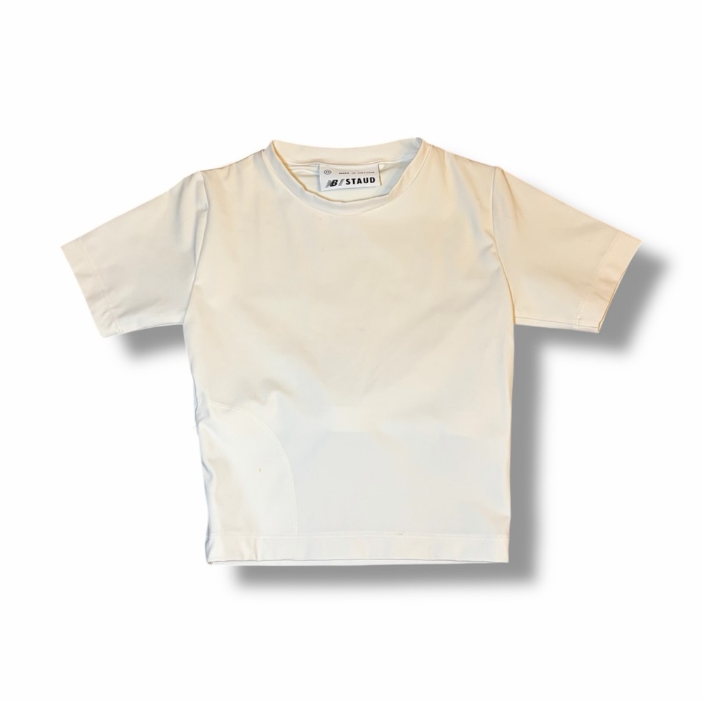 Staud x New Balance Athletic White Crop Top